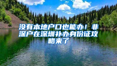 没有本地户口也能办！非深户在深圳补办身份证攻略来了