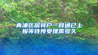 青浦区居转户一网通已上报等待预受理需多久