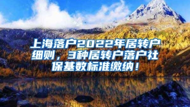 上海落户2022年居转户细则，3种居转户落户社保基数标准缴纳！