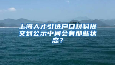 上海人才引进户口材料提交到公示中间会有那些状态？