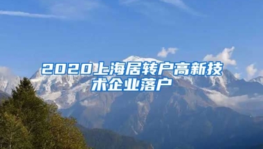 2020上海居转户高新技术企业落户