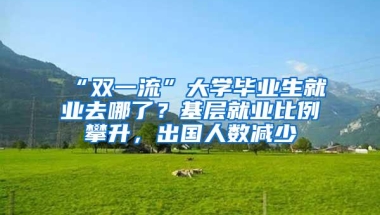 “双一流”大学毕业生就业去哪了？基层就业比例攀升，出国人数减少