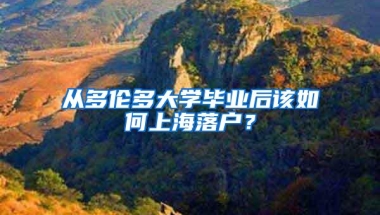 从多伦多大学毕业后该如何上海落户？