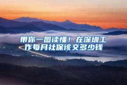 带你一图读懂！在深圳工作每月社保该交多少钱