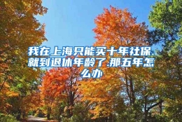 我在上海只能买十年社保.就到退休年龄了.那五年怎么办