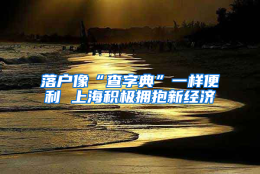 落户像“查字典”一样便利 上海积极拥抱新经济