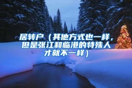 居转户（其他方式也一样，但是张江和临港的特殊人才就不一样）