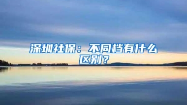 深圳社保：不同档有什么区别？