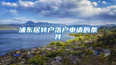 浦东居转户落户申请的条件