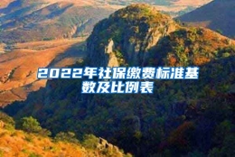 2022年社保缴费标准基数及比例表