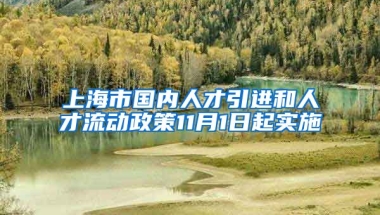 上海市国内人才引进和人才流动政策11月1日起实施