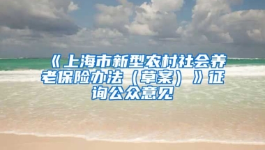 《上海市新型农村社会养老保险办法（草案）》征询公众意见