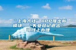 “上海人社”APP推出新模块，“失业登记退出”可线上办理