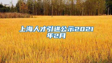 上海人才引进公示2021年2月