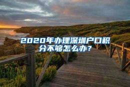 2020年办理深圳户口积分不够怎么办？