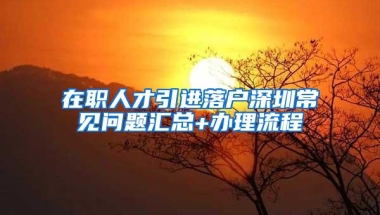 在职人才引进落户深圳常见问题汇总+办理流程