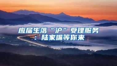 应届生落“沪”受理服务：陆家嘴等你来