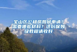 宝山区公租房如何申请？需要哪些材料？这份保姆级教程请收好→