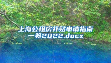 上海公租房补贴申请指南一览2022.docx