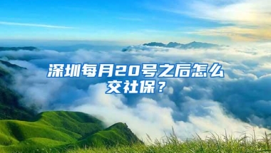 深圳每月20号之后怎么交社保？