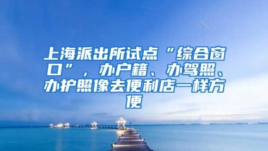 上海派出所试点“综合窗口”，办户籍、办驾照、办护照像去便利店一样方便