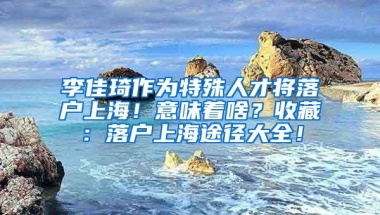 李佳琦作为特殊人才将落户上海！意味着啥？收藏：落户上海途径大全！