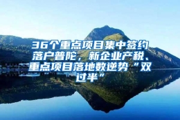 36个重点项目集中签约落户普陀，新企业产税、重点项目落地数逆势“双过半”