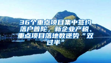 36个重点项目集中签约落户普陀，新企业产税、重点项目落地数逆势“双过半”