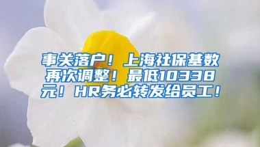 事关落户！上海社保基数再次调整！最低10338元！HR务必转发给员工！