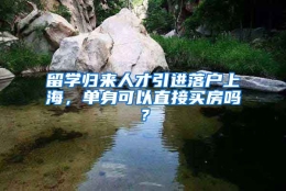 留学归来人才引进落户上海，单身可以直接买房吗？