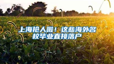 上海抢人啦！这些海外名校毕业直接落户