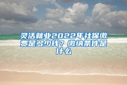 灵活就业2022年社保缴费是多少钱？缴纳条件是什么