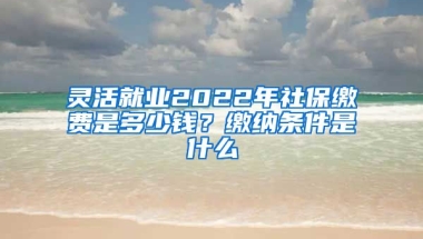 灵活就业2022年社保缴费是多少钱？缴纳条件是什么