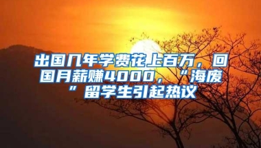 出国几年学费花上百万，回国月薪赚4000，“海废”留学生引起热议