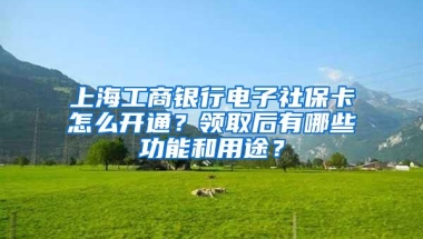 上海工商银行电子社保卡怎么开通？领取后有哪些功能和用途？