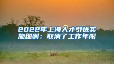 2022年上海人才引进实施细则：取消了工作年限