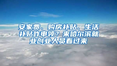 安家费、购房补贴、生活补贴咋申领？来哈尔滨就业创业人员看过来