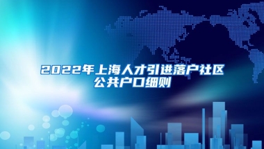 2022年上海人才引进落户社区公共户口细则