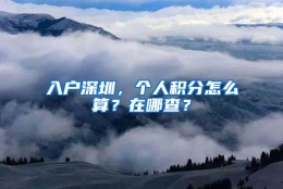 入户深圳，个人积分怎么算？在哪查？