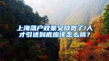 上海落户政策又放宽了!人才引进到底应该怎么搞？