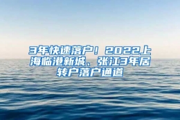 3年快速落户！2022上海临港新城、张江3年居转户落户通道