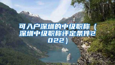 可入户深圳的中级职称（深圳中级职称评定条件2022）