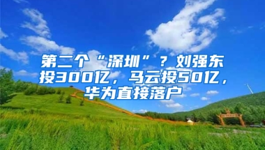 第二个“深圳”？刘强东投300亿，马云投50亿，华为直接落户