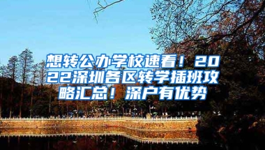 想转公办学校速看！2022深圳各区转学插班攻略汇总！深户有优势