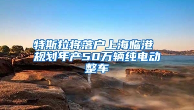 特斯拉将落户上海临港 规划年产50万辆纯电动整车