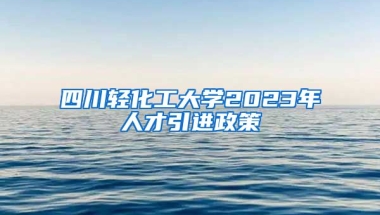 四川轻化工大学2023年人才引进政策