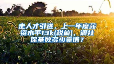 走人才引进，上一年度薪资水平13k(税前)，调社保基数多少靠谱？