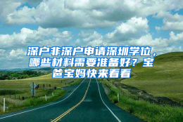 深户非深户申请深圳学位，哪些材料需要准备好？宝爸宝妈快来看看