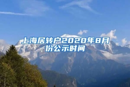 上海居转户2020年8月份公示时间