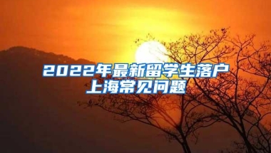 2022年最新留学生落户上海常见问题